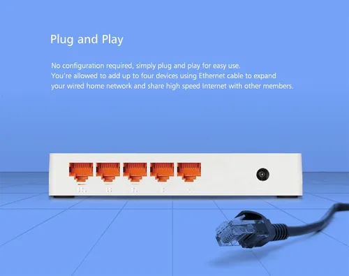 Totolink S505G | Switch | 5x RJ45 1000Mb/s Gigabit, Kryt Desktop Ilość portów Gigabit Ethernet5