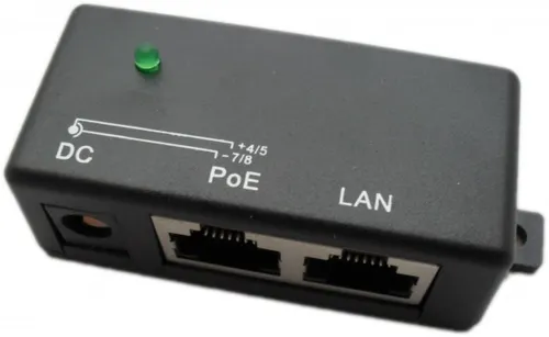 Extralink 1 Portový  | PoE Injector | 1x 100Mb/s RJ45, Kostka Prędkość transmisji danychFast Ethernet