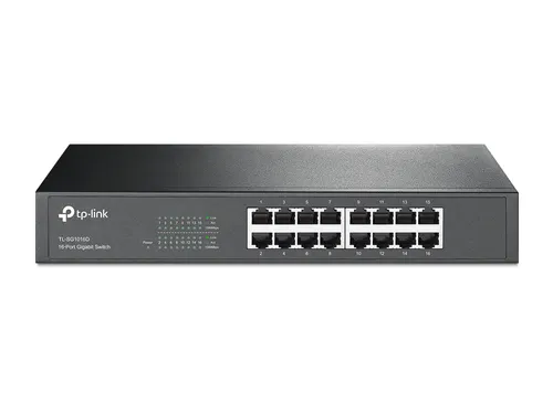 TP-Link TL-SG1016D | Switch | 16x RJ45 1000Mb/s, Rack, nao gerenciado  Ilość portów LAN16x [10/100/1000M (RJ45)]
