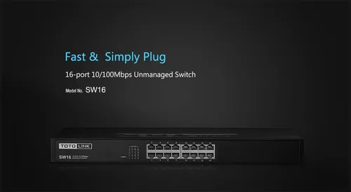 Totolink SW16 | Switch | 16x RJ45 100Mb/s, Rackmount, Unmanaged Dopuszczalna wilgotność względna5 - 95
