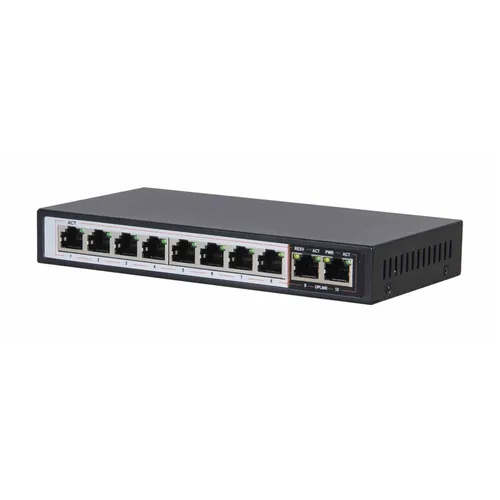 Extralink CERES | PoE Anahtarı | 8x 100Mb/s PoE/PoE+, 2x RJ45 Uplink 100Mb/s, 96W CertyfikatyCE, FCC