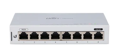 Ubiquiti US-8 | Switch | UniFi, 8x RJ45 1000Mb/s, PoE Passthrough Ilość portów LAN8x [10/100/1000M (RJ45)]
