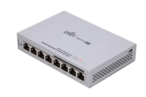 Ubiquiti US-8-60W | Switch | UniFi, 8x RJ45 1000Mb/s, 4x PoE, 60W Bez wiatrakaTak