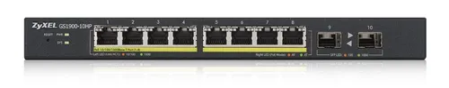 ZYXEL GS1900-10HP | Switch | 8x RJ45 1000Mb/s PoE, 2x SFP, 77W, gerenciado  Ilość portów LAN2x [1G (SFP)]
