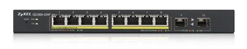 ZYXEL GS1900-10HP | Switch | 8x RJ45 1000Mb/s PoE, 2x SFP, 77W, managed Ilość portów LAN2x [1G (SFP)]

