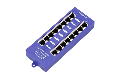 Extralink 8 Port | Gigabit PoE Enjektör | 8x 1000Mb/s RJ45, Mode B Prędkość transmisji danychGigabit Ethernet