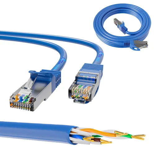 Extralink Kat.6A S/FTP 0.5m | Patchcord LAN | Miedź Kabel sieciowy skrętka 10Gbit/s Długość0.5m