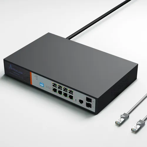 Extralink VICTOR | PoE Switch | 8x Gigabit PoE/PoE+, 2x SFP, 1x Puerto de consol, 150W, Gestionable Auto-NegocjacjaTak