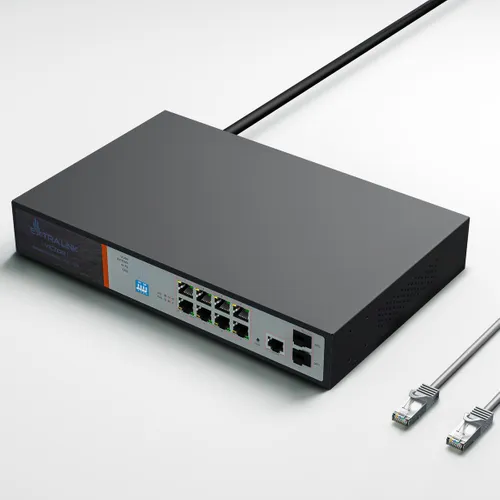 Extralink VICTOR | Switch PoE | 8x Gigabit PoE / PoE +, 2x SFP, 1x porta de console, 150 W, gerenciado Auto-NegocjacjaTak