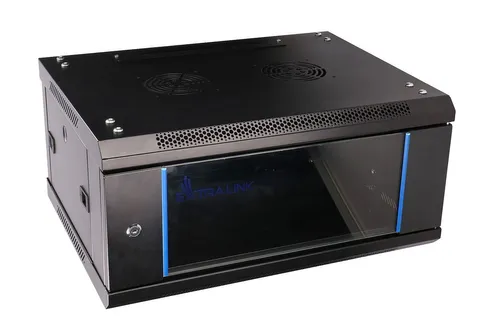 Extralink 4U 600x450 Black | Rackmount cabinet | wall mounted Konstrukcja drzwi przednichSzkło/stal