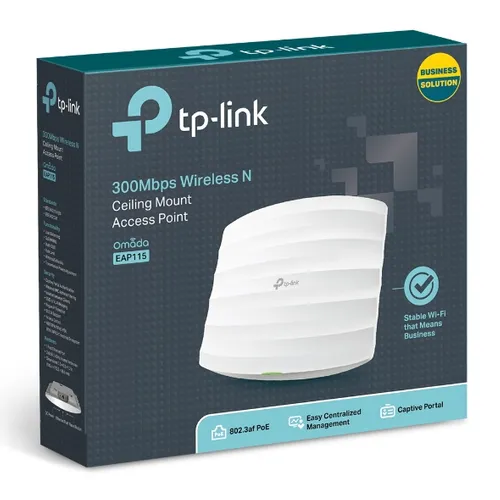 TP-Link EAP115 | Zugangspunkt | N300, 1x RJ45 100Mb/s Maksymalna prędkość transmisji bezprzewodowej300 Mb/s