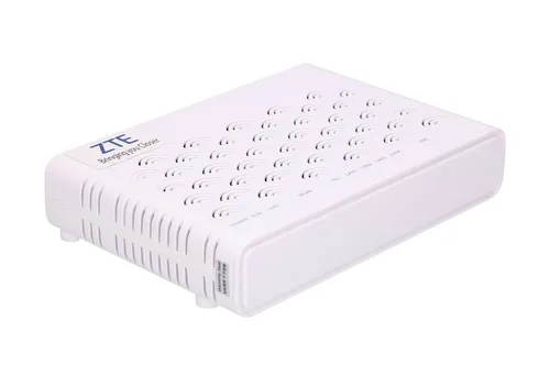 ZTE F623 | ONT | WiFi, 1x GPON, 3x RJ45 100Mb/s, 1x RJ45 1000Mb/s, 1x RJ11, 1x USB Standardy sieci bezprzewodowejIEEE 802.11b