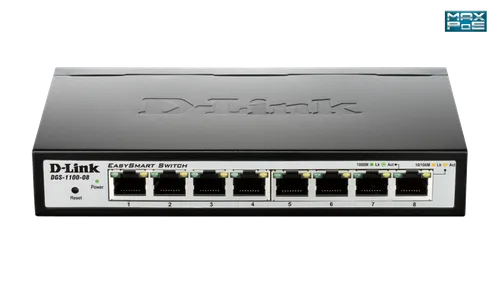 D-LINK DGS-1100-08 | Switch | 8x RJ45 1000Mb/s Ilość portów LAN8x [10/100/1000M (RJ45)]
