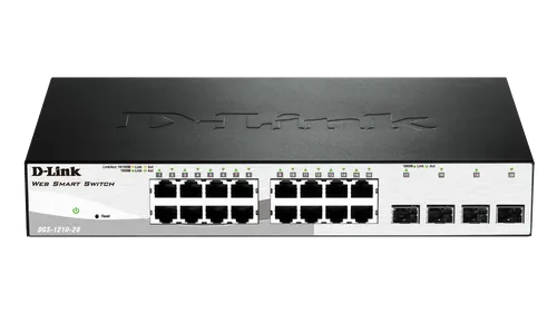 DGS-1210-20 | Switch | 16x RJ45 1000Mb/s, 4x SFP Ilość portów LAN16x [10/100/1000M (RJ45)]
