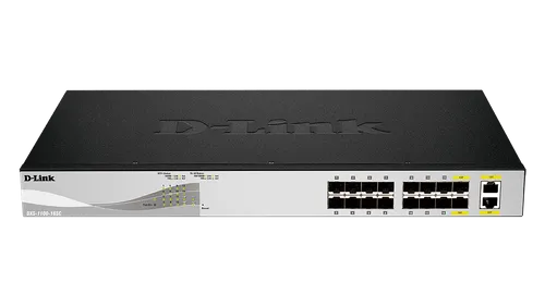 D-LINK DXS-1100-16SC | Switch | 14x SFP+, 2x RJ45/SFP+ Combo Standard sieci LANGigabit Ethernet 10/100/1000 Mb/s