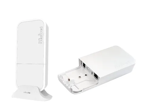 MikroTik wAP LTE kit | LTE Router | RBwAPR-2nD&R11e-LTE, LTE 150Mb/s, 2,4GHz WiFi, 1x RJ45 100Mb/s, 1x miniPCI-e, 1x SIM Ilość portów LAN1x [10/100M (RJ45)]
