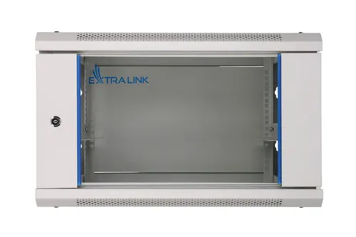 Extralink 4U 600x600 Szara | Szafa rack | montowana na ścianie Konstrukcja drzwi przednichSzkło/stal