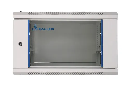 Extralink 4U 600x600 Grau | Rackmount-Schrank | Wandmontage Konstrukcja drzwi przednichSzkło/stal