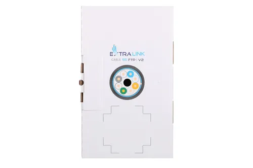 Extralink CAT5E FTP (F/UTP) V2 Zewnętrzny | Kabel sieciowy skrętka | 305M Rodzaj ekranowania kablaF/UTP