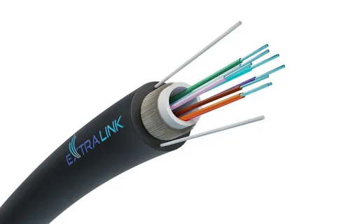 Extralink 8F | Cable de fibra óptica | 0.5kN FRP, 8J, monomodo, G.652D, 5,2mm, aereo, 2km
