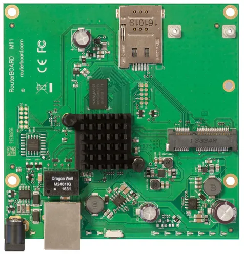 MikroTik RBM11G | Router | 1x RJ45 1000Mb/s, 1x miniPCI-e, 1x SIM Ilość portów LAN1x [10/100/1000M (RJ45)]
