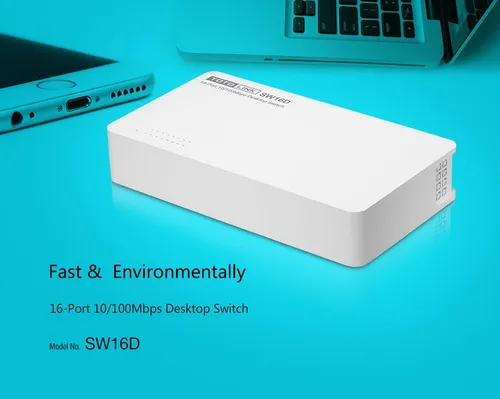 Totolink SW16D | Switch | 16x RJ45 100Mb/s, Kryt Desktop, neřízený Głębokość produktu127