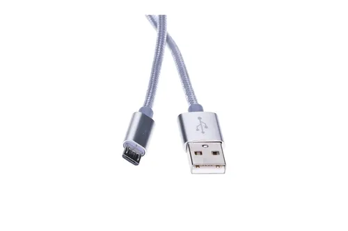 Extralink | MicroUSB-Kabel | für ANDROID-Smartphones, max. Stromstärke 2A, 1m, silber Ilość1
