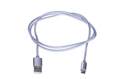 Extralink | Kabel ze złączem MicroUSB | do smartphonów ANDROID, 2A, długość 1M, Wzmocniony oplotem, Srebrny Kolor produktuSrebrny