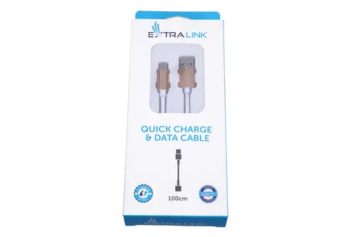 Extralink | Cabo com conector USB - tipo C | para smartphones ANDROID, corrente máx. 3A, comprimento 1M, branco 4