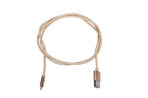 Extralink | Lightning cable | for IPHONE, max. 2A, rice cotton mesh, 1m, gold Kolor produktuZłoto