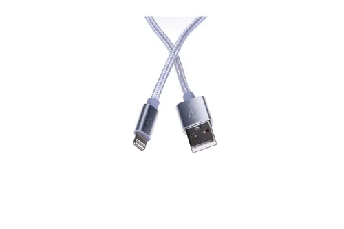 Extralink | Kabel s konektorem  Lightning | pro chytré telefony IPHONE, max. proud 2A, vyztužený, délka 1m, stříbrný Ilość1
