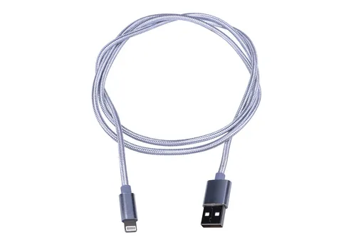 Extralink | Kabel s konektorem  Lightning | pro chytré telefony IPHONE, max. proud 2A, vyztužený, délka 1m, stříbrný Ilość na paczkę1