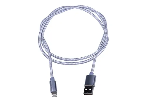 Extralink | Lightning cable | for IPHONE, max. 2A, rice cotton mesh, 1m, silver Ilość na paczkę1
