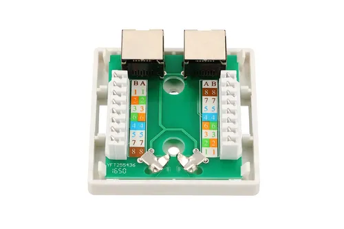 Extralink | Povrchová zásuvka | 2x RJ45 KAT5E STP Typ obudowyTworzywo sztuczne