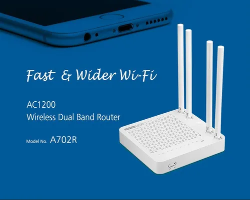 Totolink A702R | Router WiFi | AC1200, Dual Band, MIMO, 5x RJ45 100Mb/s DSL WANNie