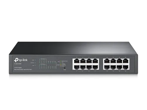 TP-Link TL-SG1016PE | Switch | 16x RJ45 1000Mb/s, 8x PoE+, Rack, Zarządzalny Ilość portów LAN16x [10/100/1000M (RJ45)]
