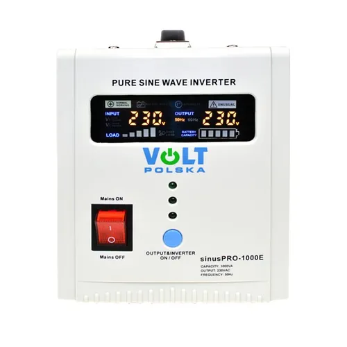 VOLT SINUS PRO UPS 1000E 12V 5/10A | Zasilacz awaryjny | 700W Napięcie akumulatora w UPS12V
