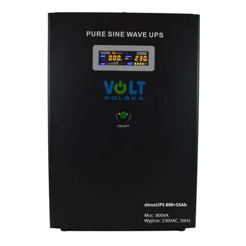 VOLT SINUS UPS 800 12V + 55Ah Aku | Alimentatore | 800W Moc UPS (VA)800