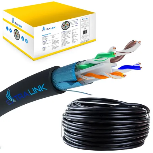 Extralink CAT6 FTP (F/UTP) V2 Zewnętrzny | Kabel sieciowy skrętka | 305M Długość305m