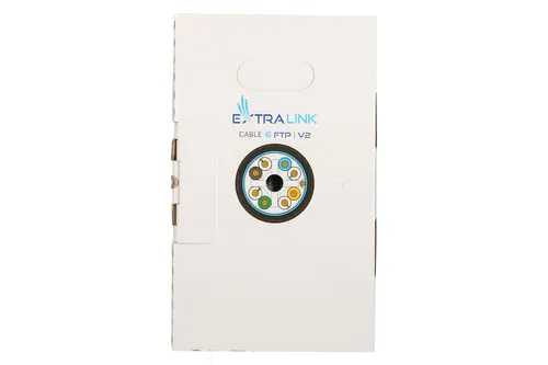 Extralink CAT6 FTP (F/UTP) V2 Zewnętrzny | Kabel sieciowy skrętka | 305M Typ kablaKabel instalacyjny