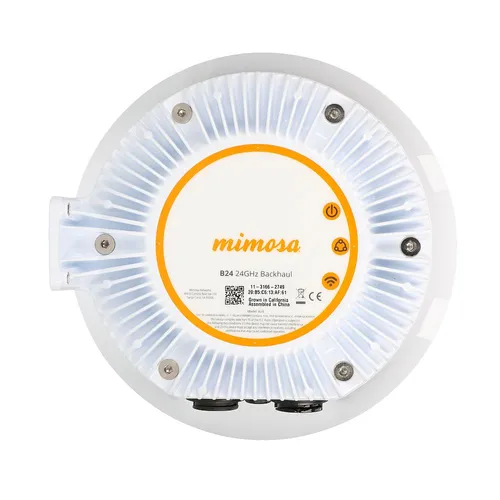Mimosa B24 | Ponte de rádio | 1,5 Gbps, 24,00-24,25 GHz, SFP, 3km, antena integrada de 33dBi Ilość portów LAN1x [1G (SFP)]
