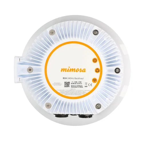 Mimosa B24 | Радиомост | 1,5Gbps, 24,00-24,25GHz, SFP, 3km, 33dBi встроенная антенна Ilość portów LAN1x [1G (SFP)]
