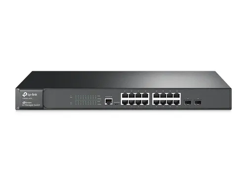 TP-Link T2600G-18TS | Switch | 16x RJ45 1000Mb/s, 2x SFP, Yönetilen Ilość portów LAN16x [10/100/1000M (RJ45)]

