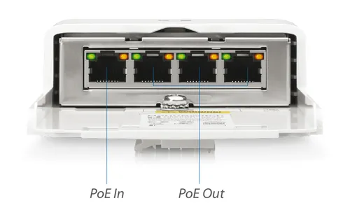 Ubiquiti N-SW | Switch | NanoSwitch, 4x RJ45 1000Mb/s Passive PoE, Outdoor Ilość portów PoE4x [Passive PoE 24V (1G)]
