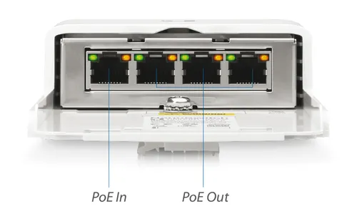 Ubiquiti N-SW | Switch | NanoSwitch, 4x RJ45 1000Mb/s Passive PoE, Outdoor Ilość portów PoE4x [Passive PoE 24V (1G)]
