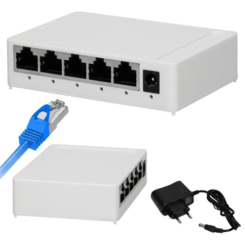 Extralink EON | Switch | 5x 10/100/1000Mb/s Gigabit, Desktop Ilość portów LAN5x [10/100/1000M (RJ45)]
