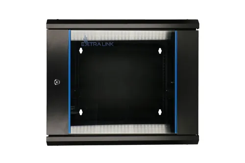 Extralink 9U 600x600 AZH Black | Rackmount cabinet | wall mounted, swing type DźwiękochłonnaNie