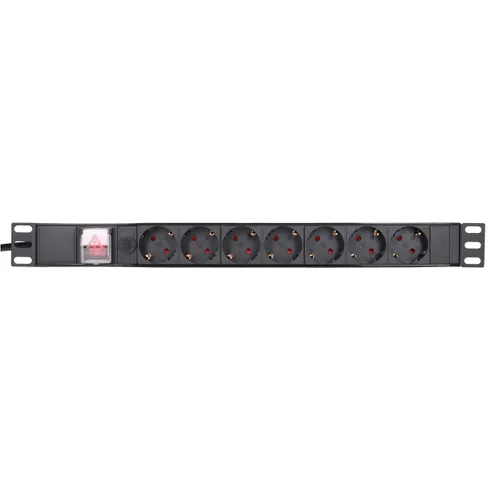 Extralink EXPDU7EU SW | Steckdosenleiste | 19" 1HE, 7 EU-Steckdosen, mit Schalter, 2m Wbudowany wentylatorNie