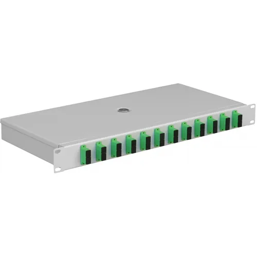 Mantar PS 19 "1U SC 12 Duplex | Caixa de distribuiçao de fibra óptica | 210 mm de profundidade KolorSzary
