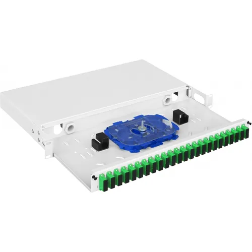 Mantar PS 19 "1U SC 24 Duplex Slide NG | Caixa de distribuiçao de fibra óptica | extensível sem guias, 290 mm de profundidade Max. liczba spawów24 Core